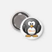 Niedlich Friendly Round Cartoon Penguin Sprichwort Magnet (Vorderseite/Rückseite)