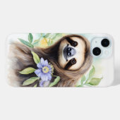 Niedlich Friendly Sloth Wassercolor Malerei Case-Mate iPhone Hülle (Rückseite (Horizontal))