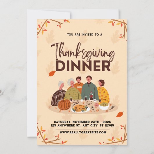 Niedlich Friendsgiving Erntedank Dinner Einladung (Vorderseite)