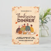 Niedlich Friendsgiving Erntedank Dinner Einladung (Stehend Vorderseite)