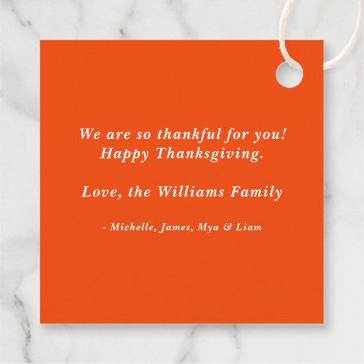 Niedlich Friendsgiving Erntedank Leckerei Geschenkanhänger (Rückseite)