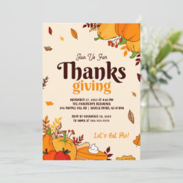 Niedlich Friendsgiving Erntedank Personalisiert Einladung