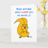 Niedlich Friendship Message Funny Cartoon Eichhörn Karte (Gelbe Blume)