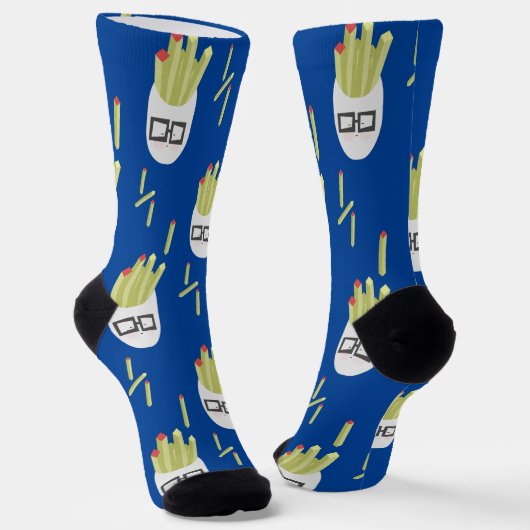 Niedlich Fries Junk Food Muster Socks Socken (Gewinkelt)
