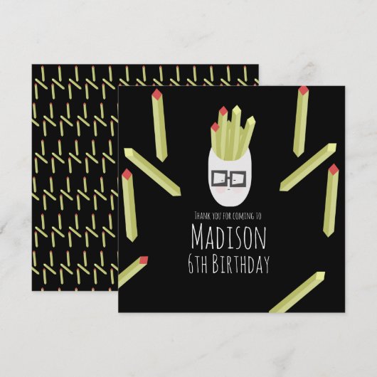 Niedlich Fries Restaurant Geburtstagsparty Danke (Vorne/Hinten)