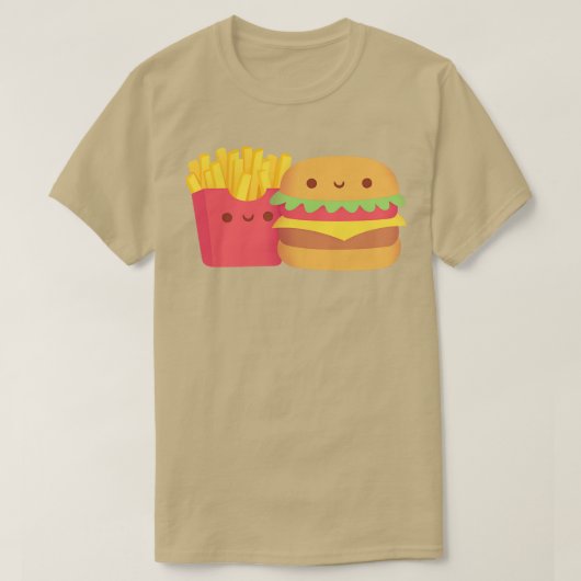 Niedlich Fries und Buger T-Shirt (Design vorne)