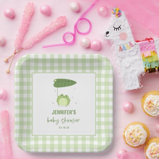 Niedlich Frog Baby Dusche Pappteller (Party)