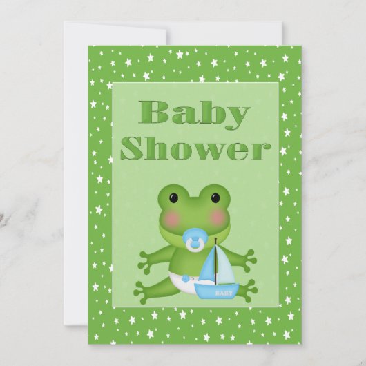 Niedlich Frog Baby Shower Einladung (Vorderseite)