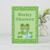 Niedlich Frog Baby Shower Einladung (Stehend Vorderseite)