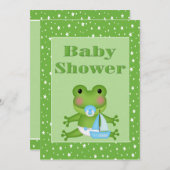 Niedlich Frog Baby Shower Einladung (Vorne/Hinten)