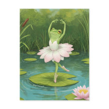 Niedlich Frog Ballerina Postcard