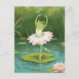 Niedlich Frog Ballerina Postcard Postkarte