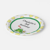 Niedlich Frog Birthday Party Paper Plate Pappteller (Schrägansicht)