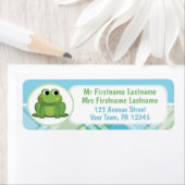 Niedlich Frog Blue und Green Kariert Address Label (Insitu)
