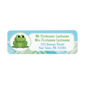 Niedlich Frog Blue und Green Kariert Address Label (Vorne)