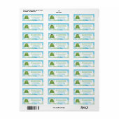 Niedlich Frog Blue und Green Kariert Address Label (Vorne)