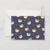 Niedlich Frog Cartoon Herzmuster Valentinstag Mitteilungskarte (Rückseite)