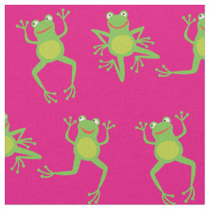 Niedlich Frog Cartoon Kinder Pink Girls Stoff