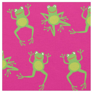 Niedlich Frog Cartoon Kinder Pink Girls Stoff