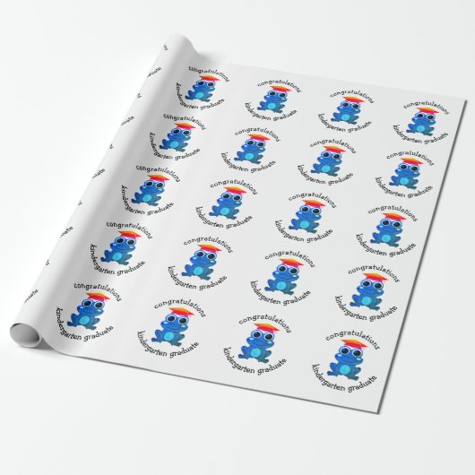 Niedlich Frog Custom Kindergarten Abschluss Geschenkpapier (Ungerollt)