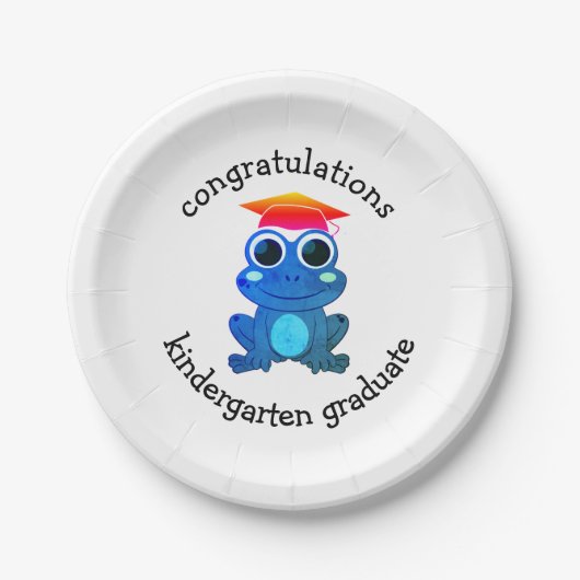 Niedlich Frog Custom Kindergarten Abschluss Pappteller (Vorderseite)