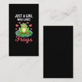 Niedlich Frog Girl Daughter Lieben Frösche Visitenkarte (Vorne/Hinten)