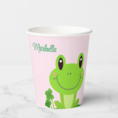 Niedlich Frog Girl Room Pappbecher (Rückseite)