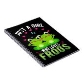 Niedlich Frog Girl Tochter Kawaii Frog Lover Notizblock (Rechte Seite)