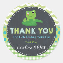 Niedlich Frog Green Blue Baby Dusche Vielen Dank f