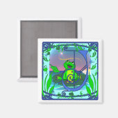 Niedlich Frog Initial J Magnet (Vorderseite/Rückseite)