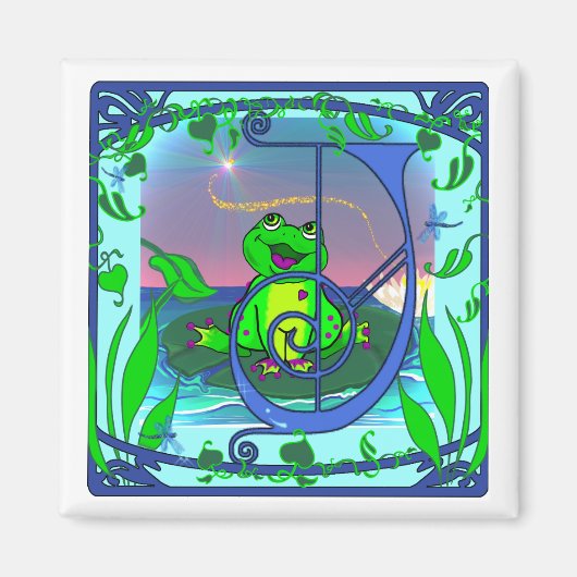 Niedlich Frog Initial J Magnet (Vorne)