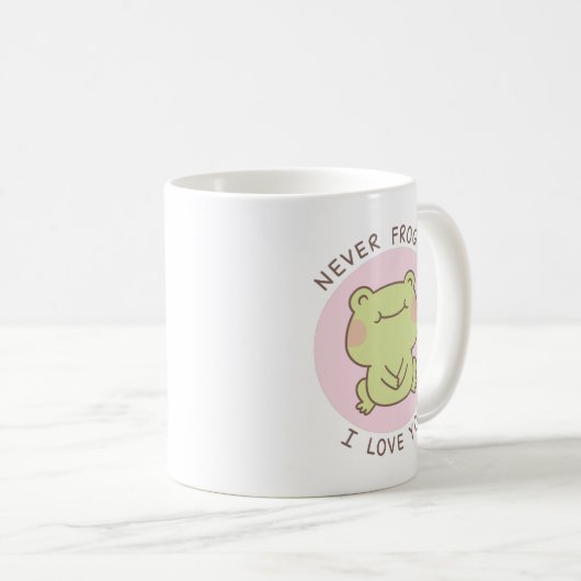 Niedlich Frog Liebe Puff Niemals Frogret I Liebe S Kaffeetasse (VorderseiteRechts)