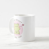 Niedlich Frog Liebe Puff Niemals Frogret I Liebe S Kaffeetasse (Vorderseite Links)