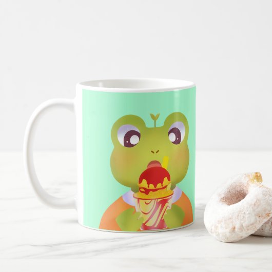 Niedlich Frog Mangoneadas Kaffeetasse (Mit Donut)