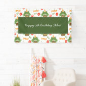 Niedlich Frog Muster Lächeln Text Happy Birthday w Banner (Insitu)