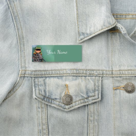 Niedlich Frog Nature Wildlife Name Custom Namensschild (Beispiel)