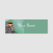 Niedlich Frog Nature Wildlife Name Custom Namensschild (Vorderseite)
