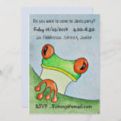 Niedlich Frog Party Einladung (Vorne/Hinten)