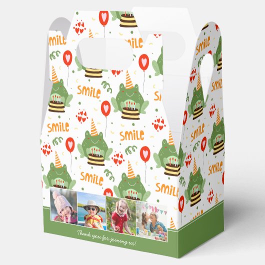 Niedlich Frog Pattern Happy Birthday Foto Vielen D Geschenkschachtel (Geöffnet)