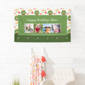 Niedlich Frog Pattern Lächeln Text Happy Birthday Banner (Insitu)