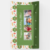 Niedlich Frog Pattern Lächeln Text Happy Birthday Banner (Vertikal)