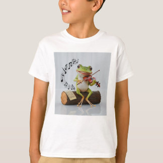 Niedlich Frog PLAYING MUSIC T-Shirt