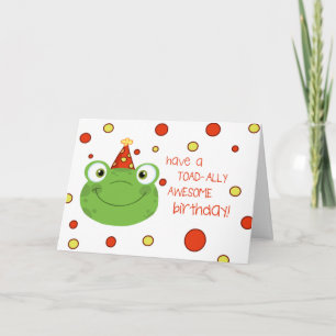 Niedlich Frog Polka Dot Kindergeburtstag Cards Karte