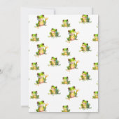 Niedlich Frog Prince Green & Gold Baby Dusche Einladung (Rückseite)