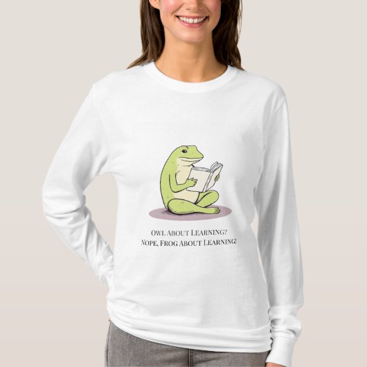 Niedlich Frog Reading Women's Shirt (Vorderseite)