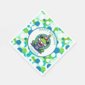 Niedlich Frog Themed Boy's Birthday Boy Serviette (Ecke)