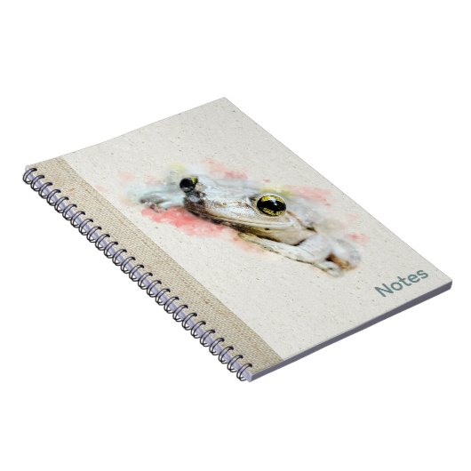 Niedlich Frog Watercolor Einfaches SpiralNotebook Notizblock (Rechte Seite)