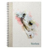 Niedlich Frog Watercolor Einfaches SpiralNotebook Notizblock (Vorderseite)