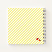 Niedlich Frog Yellow and White Stripe Spirale Note Notizblock (Rückseite)