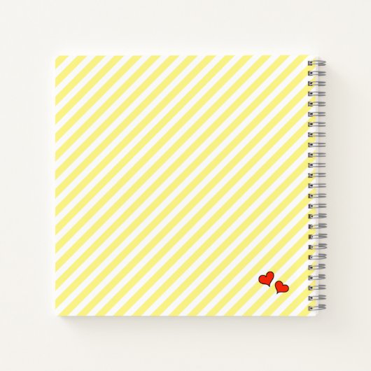 Niedlich Frog Yellow and White Stripe Spirale Note Notizblock (Rückseite)